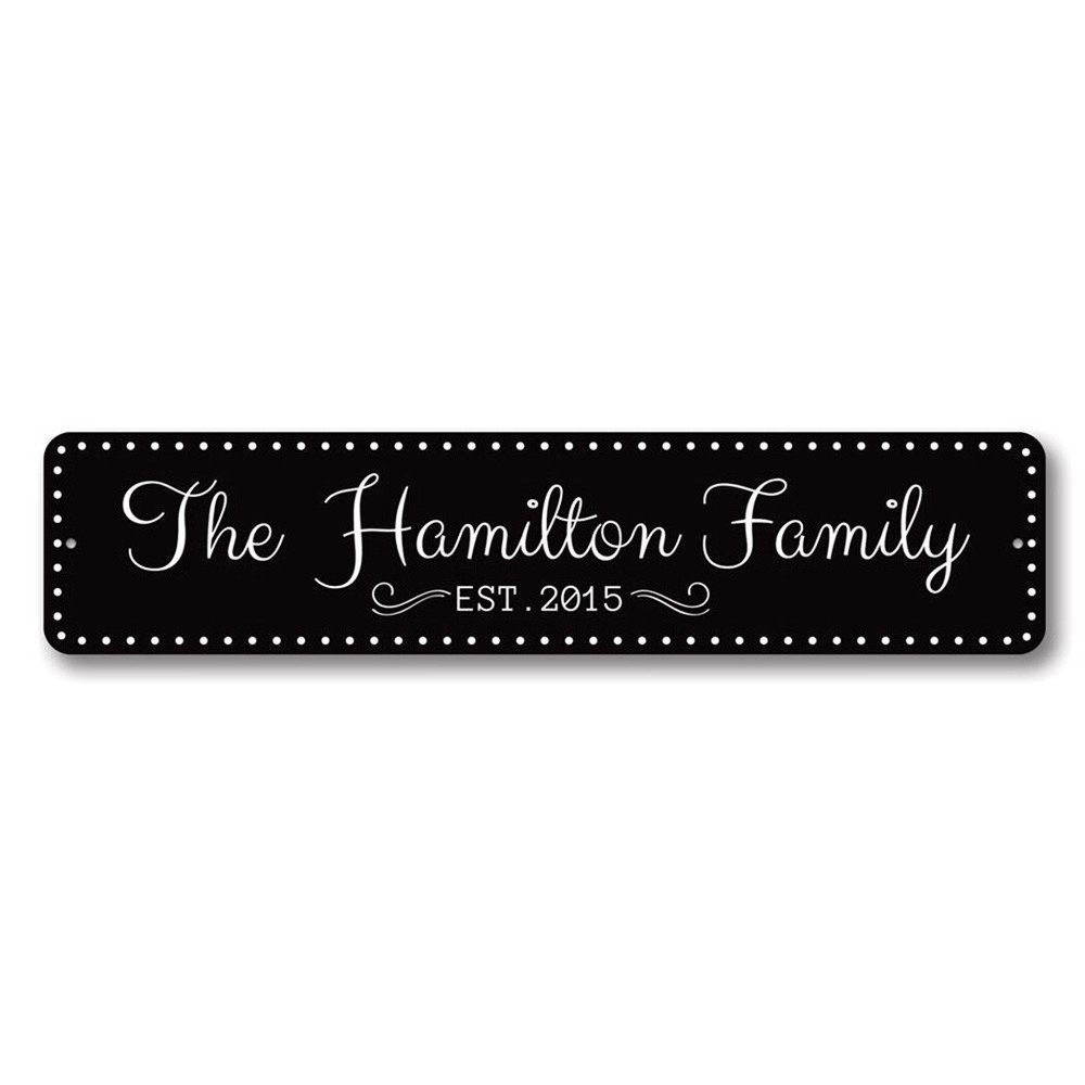 Custom Wedding Family Name Established Date Personalized Metal Decor Sign