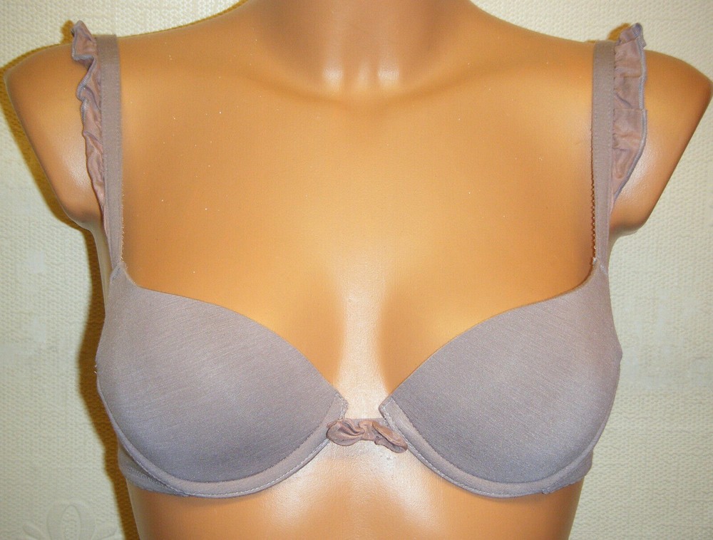 Huit Plunge Bra Mauve Purple Size 32A Underwired Padded Moulded T-Shirt 32975