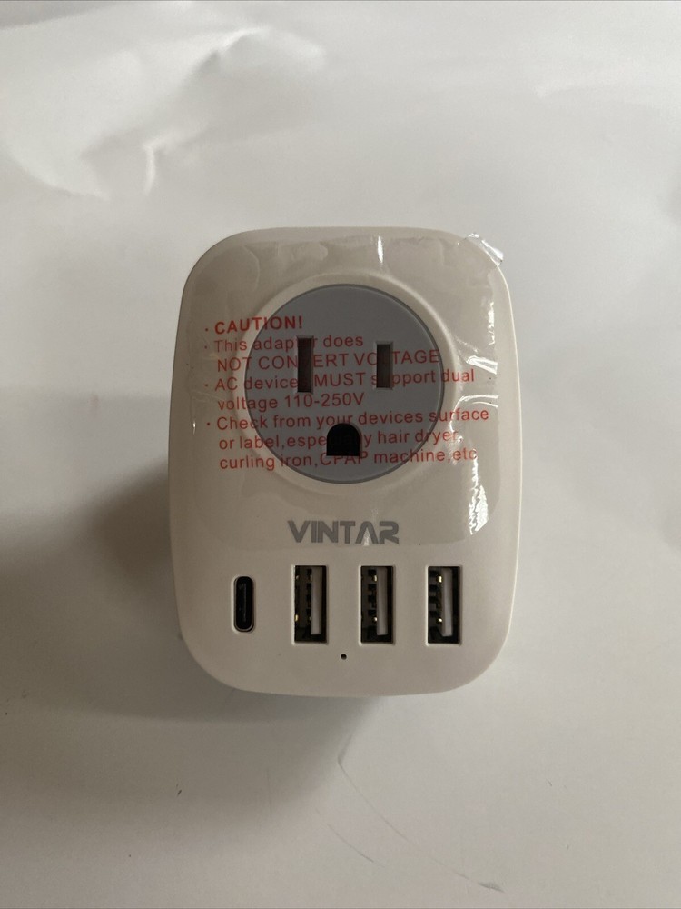 Vintar Travel Plug Adapter 3 USB 1 C Port Model WS-09C-C3U