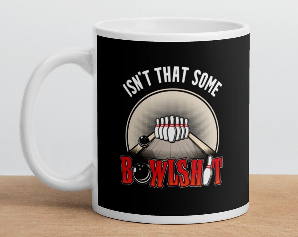 Funny Bowling White Glossy Coffee Tea Drinking Mug Cup