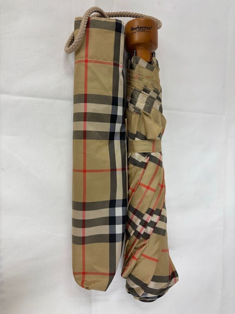Burberry Vintage Signature Nova Check Travel Umbrella Authentic England