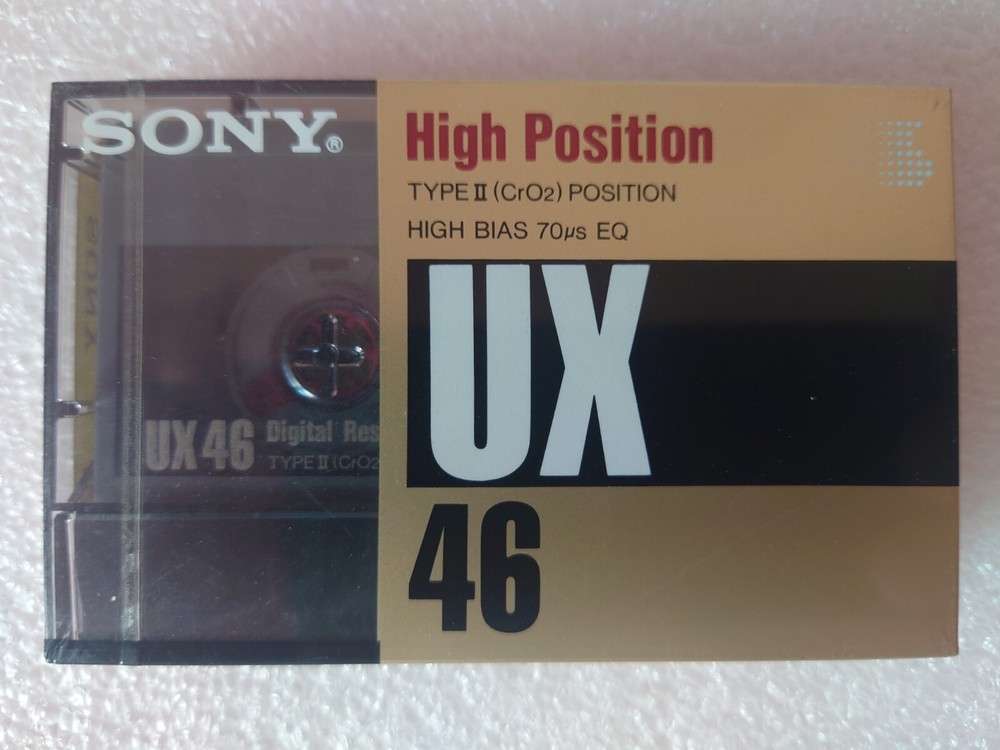 Brand new Sony UX 46 audio cassette tape, blank, sealed, RARE
