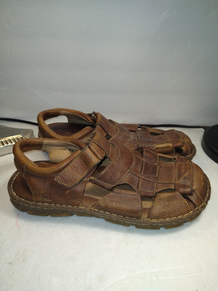Born Cabot III Fisherman Brown Leather Men's Casual Sandals Size 11 Closed Toe