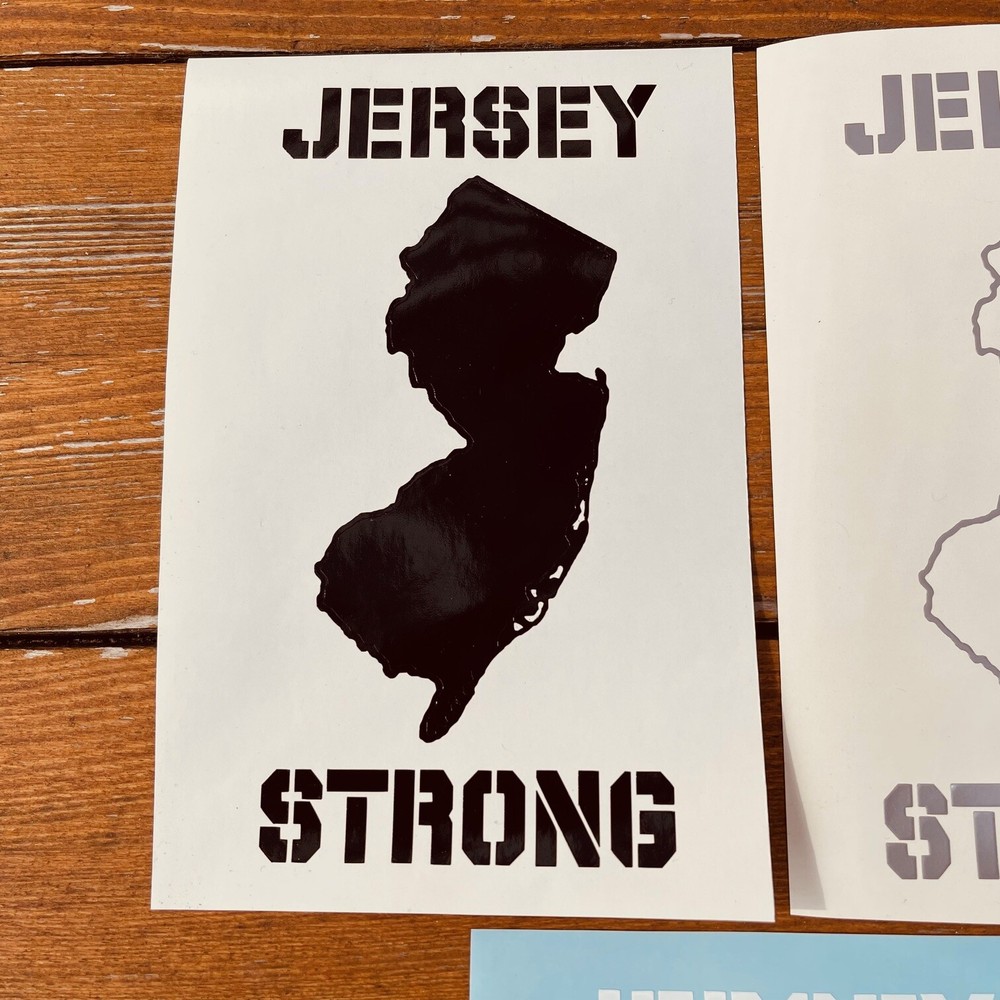 JERSEY STRONG Decal For Your Car-Bottle-Tumbler etc Many Sizes Buy 2 Get 1 Free