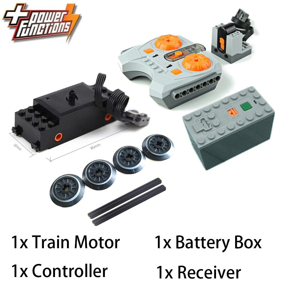 Lego-Compatible 4pcs Power Functions Battery Box Train Motor with IR Remote Control  