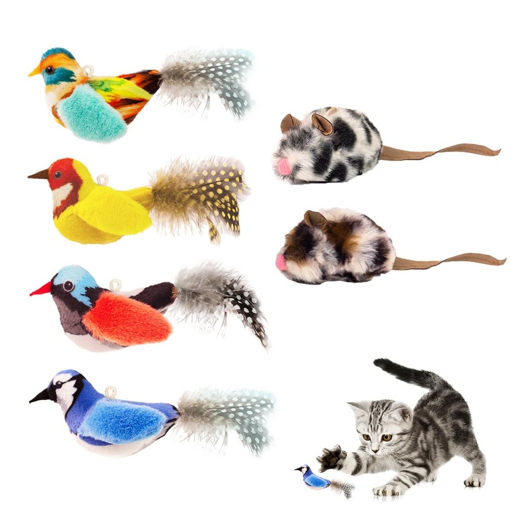 Catnip Cat Toys for Boredom Relief with Feathers and Teeth Cleaning Interactive Play