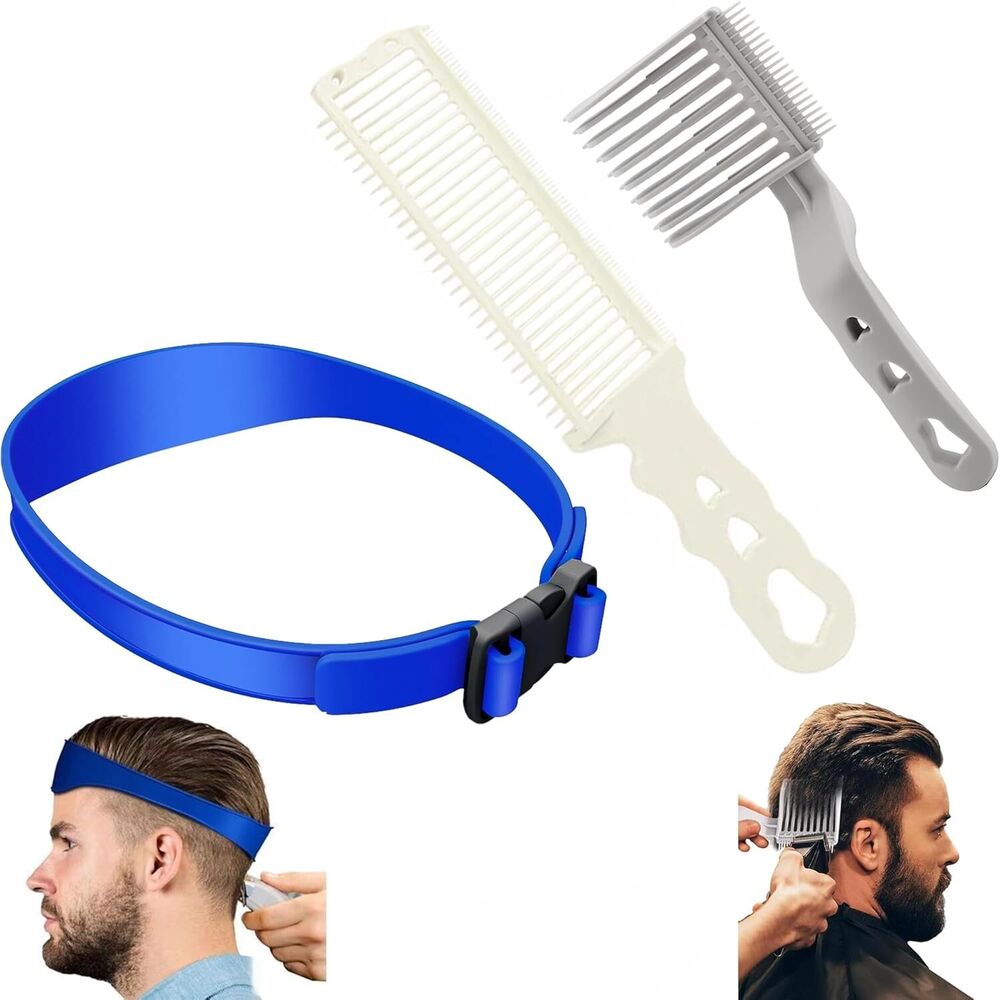 Fade Hair Trimming Guide for Men Haircut with Fade Comb Set Neckline Shaving Te