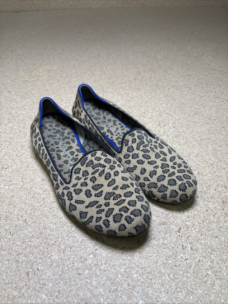 Rothy's The Flat Rounded Toe Leopard Cheetah Women's Shoes Size 8