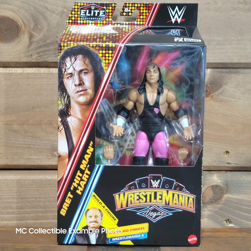 Bret Hart WrestleMania WWE Elite Collection Action Figure Howard Finkel BAF