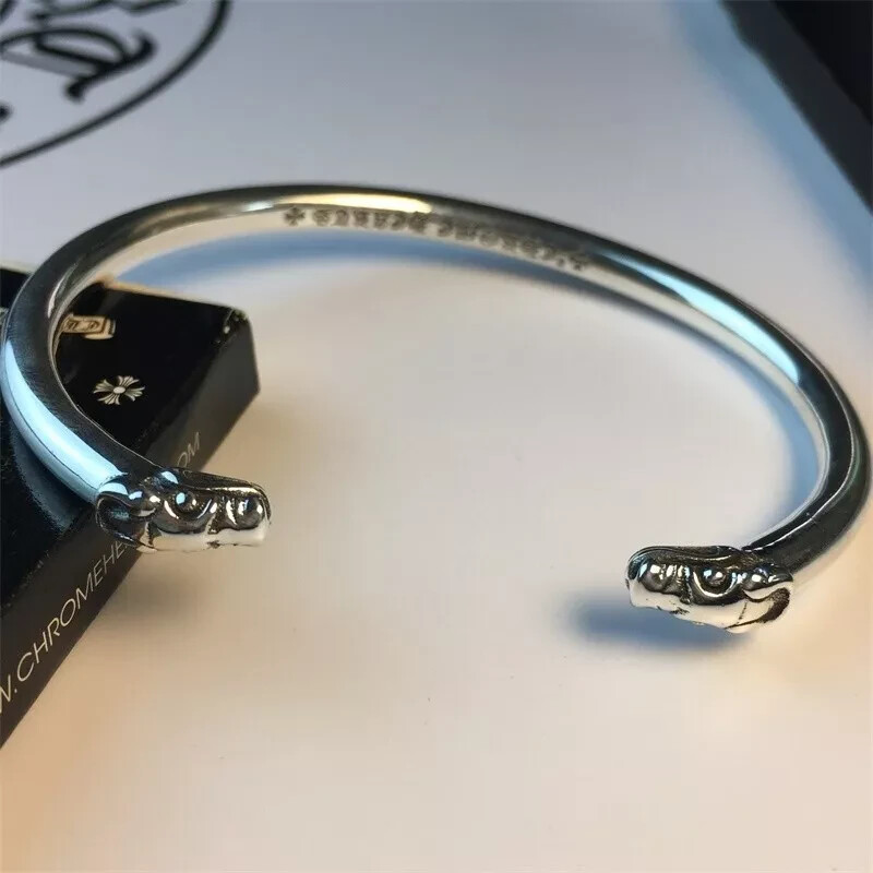 Chrome hearts silver double dog bracelet