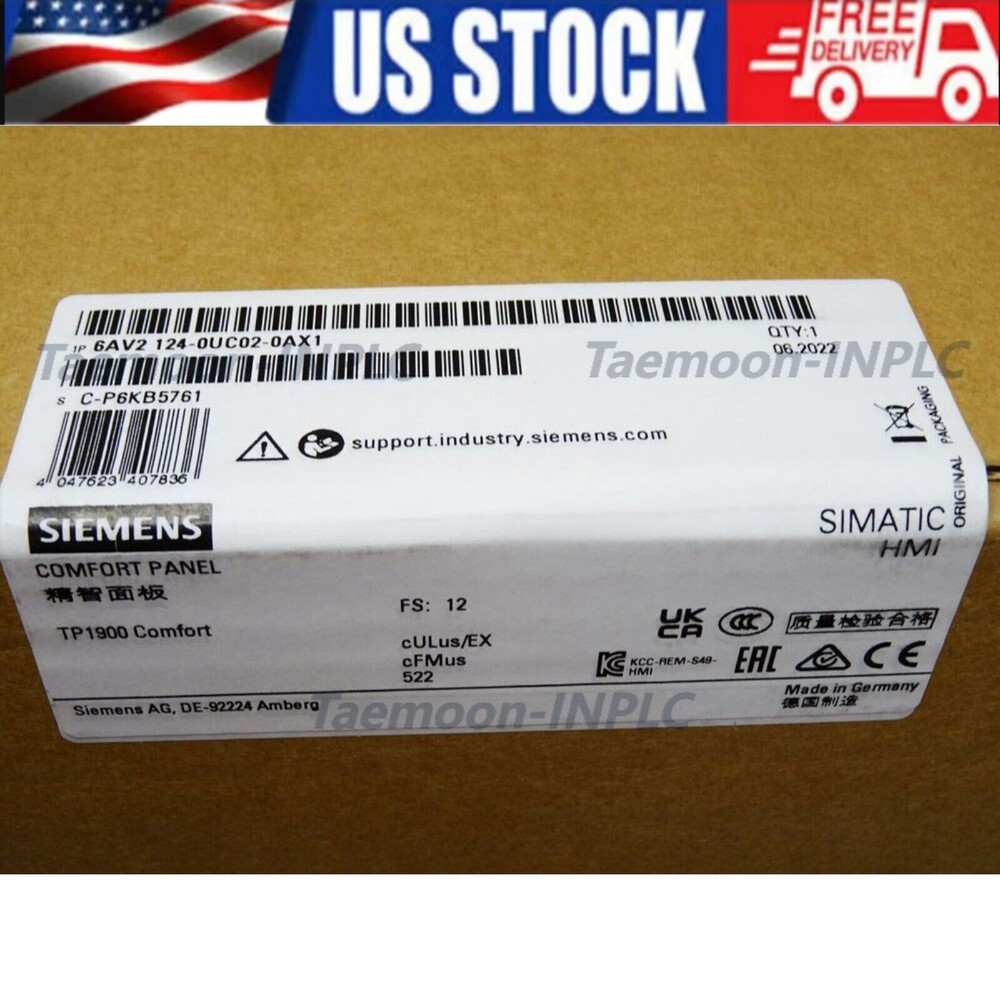 New Siemens 6AV2124-0UC02-0AX1 SIMATIC TP1900 Comfort Panel 6AV2 124-0UC02-0AX1