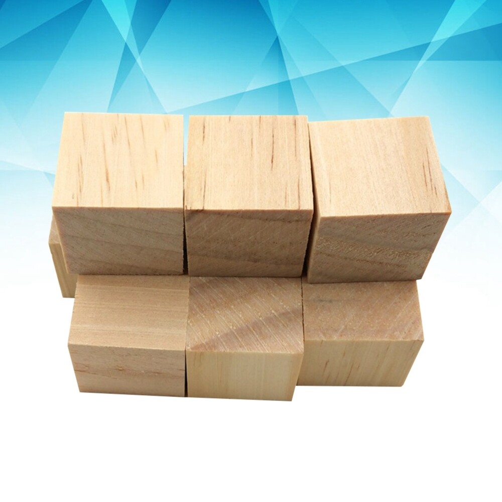 Square Wooden Piece Counting Wooden Blocks Diy Craft Wooden Cubes