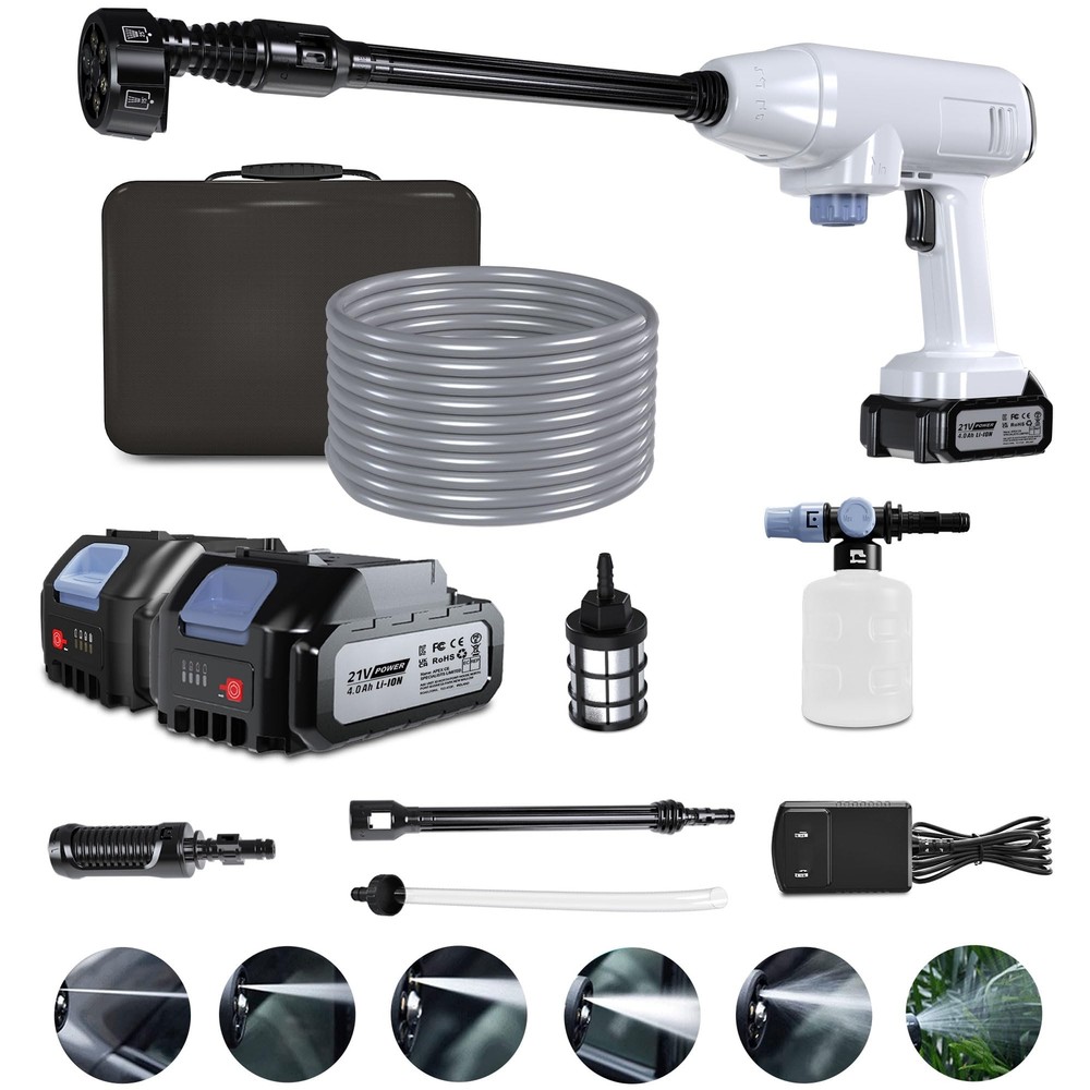 Cordless Portable Pressure Washer with 2 Batteries for Powerful Cleaning