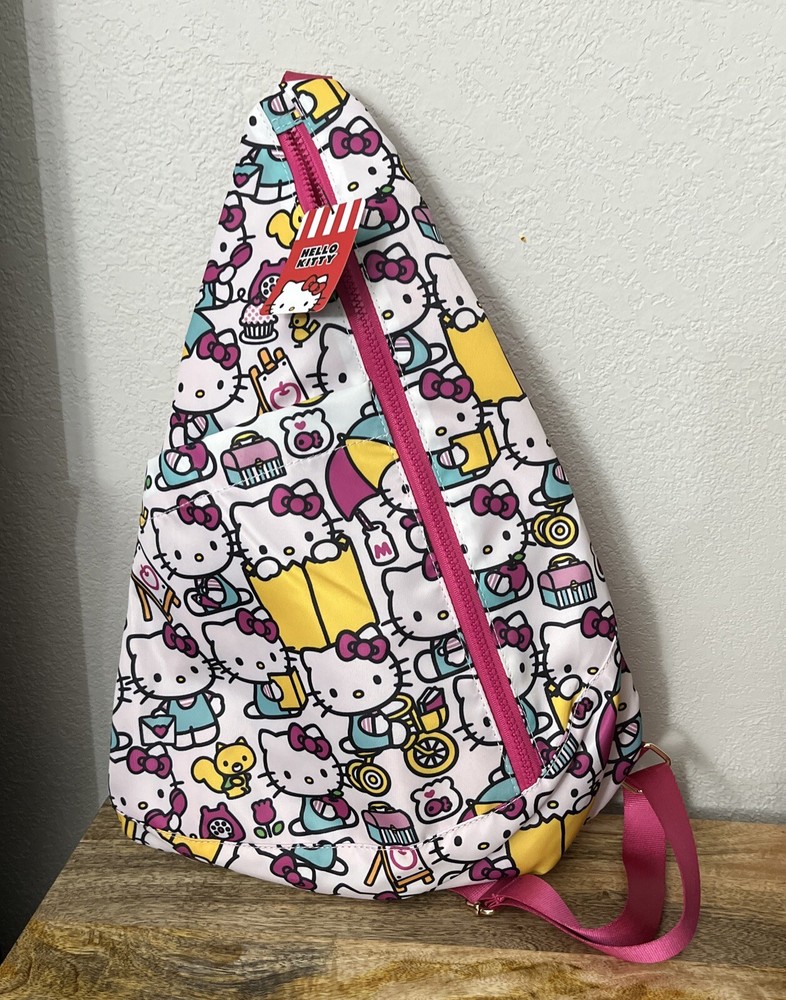 Hello Kitty Sanrio Crossbody Sling Backpack for School New