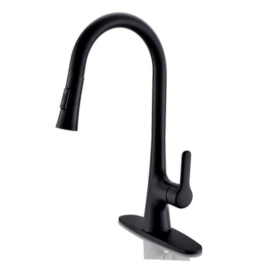Matte Black Stainless Steel Kitchen Faucet with Pull Down Sprayer