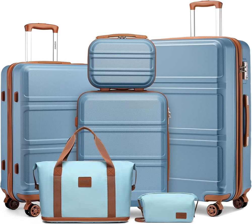 KONO 6-Piece Hardside Luggage Set with TSA Lock & Spinner Wheels