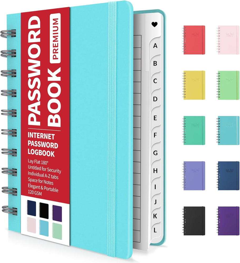 Password Book with Individual Alphabetical Tabs, 4