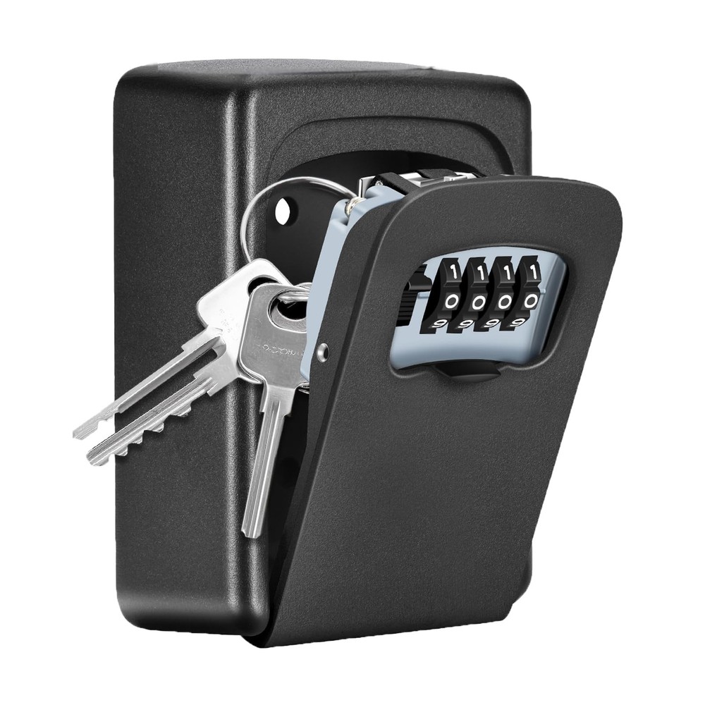 Wall Mounted 4 Digit Combination Key Lock Box for Outdoor House Keys