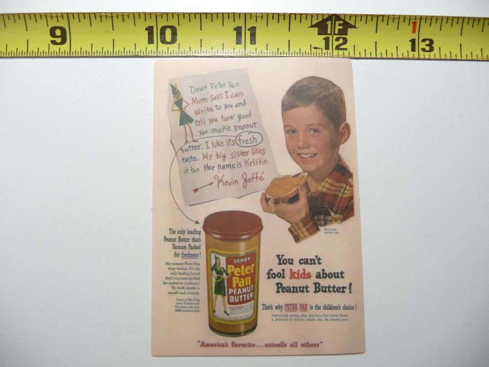 FUN OLD AD ADVERTISEMENT PEANUT BUTTER DECAL STICKER FOOD