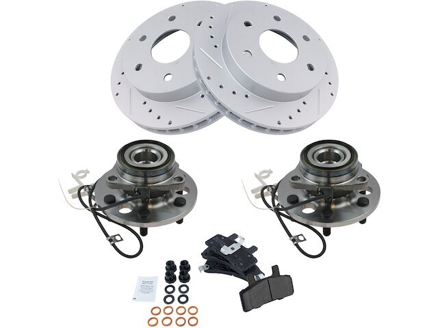 1995 GMC K2500 TRQ Front Brake Pad Rotor & Wheel Hub Kit 28NTBS