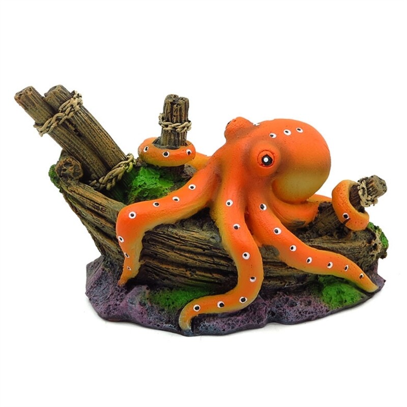 Fish Habitat Decor Octopus Art Resin Theme Aquariums Decoration