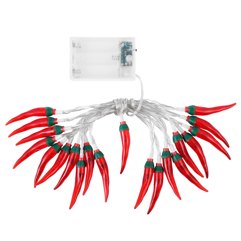 3m 20-LED Chili String Lights for Camping and Outdoor Decor
