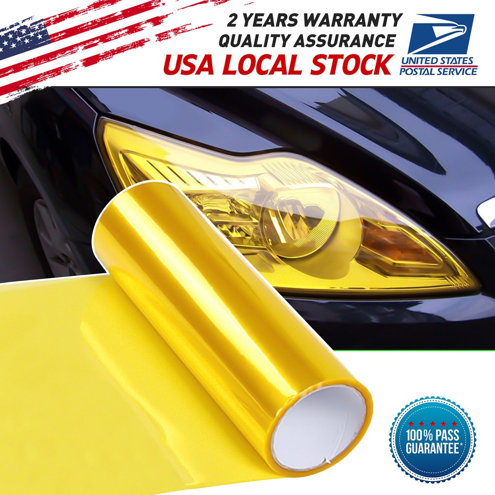Golden yellow Headlight Tint Fog Lights Tail light Vinyl Film Super Smooth NEW