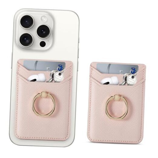 Credit Card Holder for Phone Case,Adhesive RFID Sticky wallet Attachment for-image