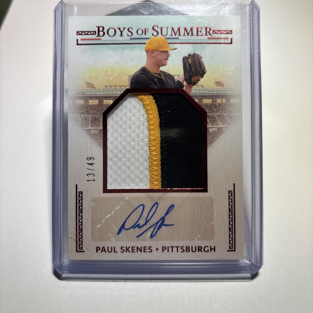 2024 Panini Boys of Summer PAUL SKENES Rookie 3 Color Patch Auto Autograph /49
