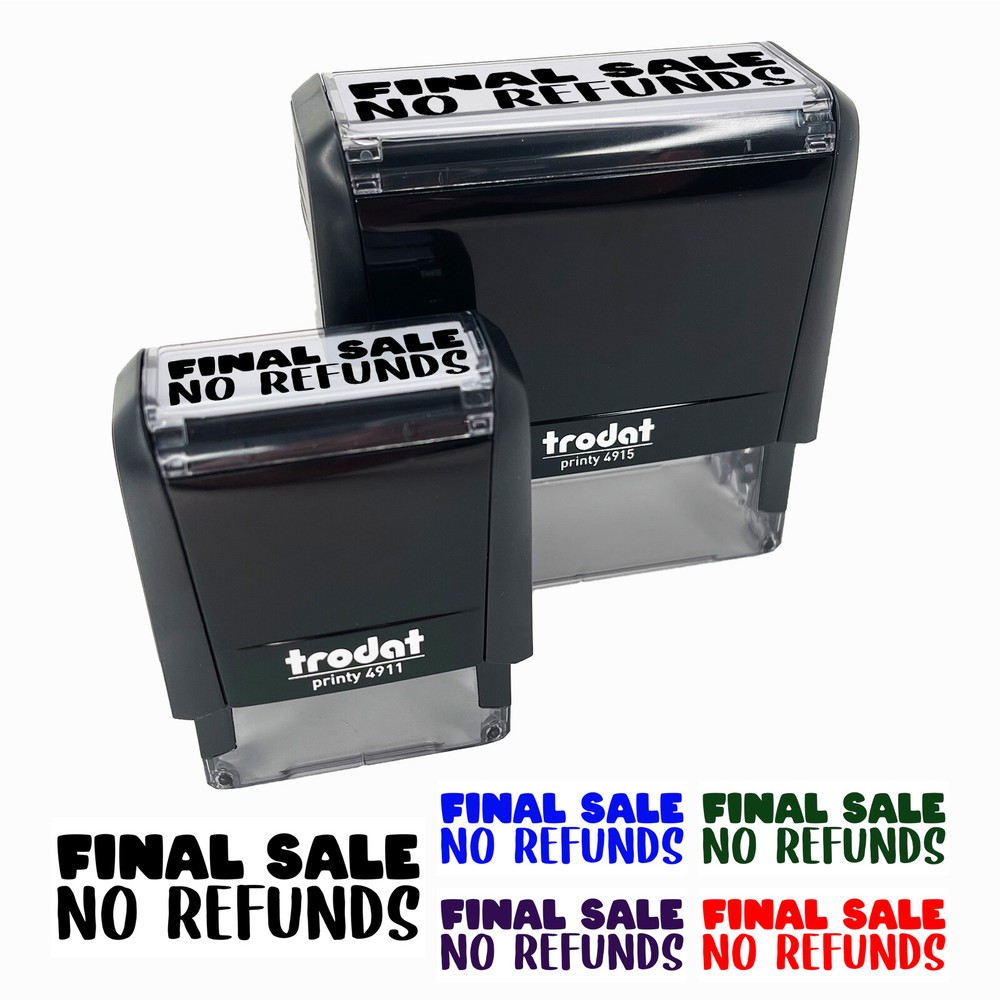Final Sale No Refunds Self-Inking Rubber Stamp Ink Stamper for Business Office