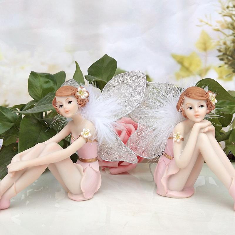 Figurine Fairy Resin Small Multicolor Carved Modern Free Stand Novelty Decor