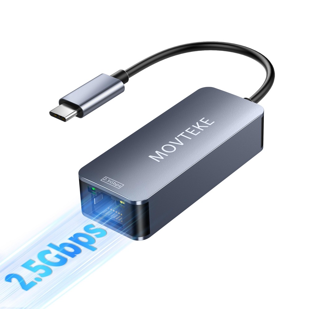 USB C to Ethernet Adapter - 2.5Gbps Ethernet to USB C Thunderbolt 3/4 Compati...