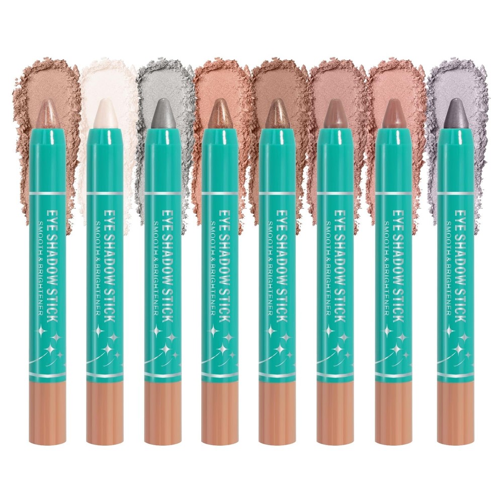 8 Colors Cream Eyeshadow Stick Set, Matte and Smooth Eye Shadow Sticks, Water...