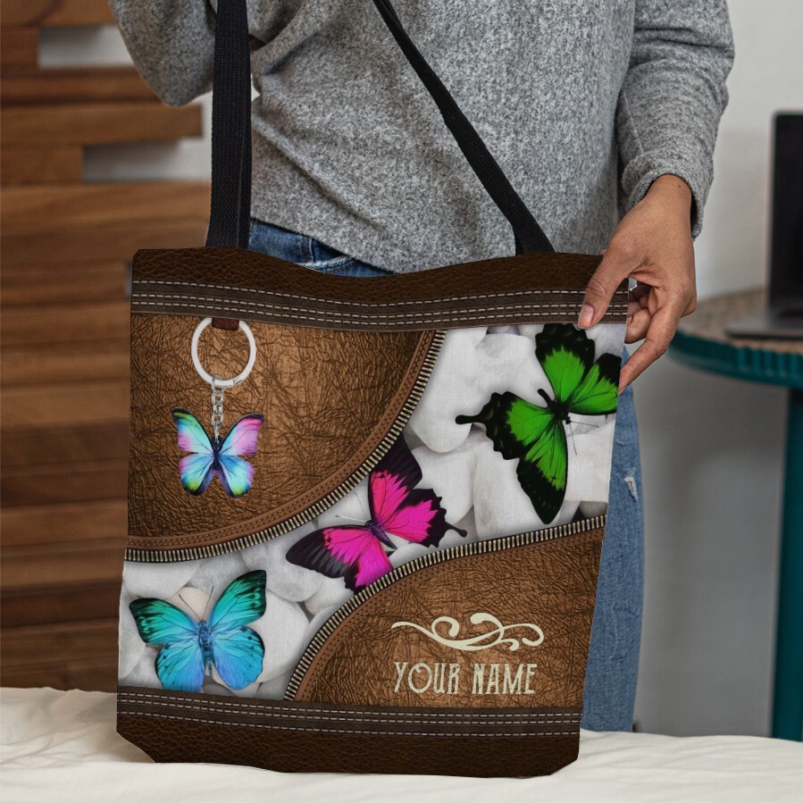 Butterfly Lovers Personalized Tote Bag - Cute Handbag Gift Idea-image