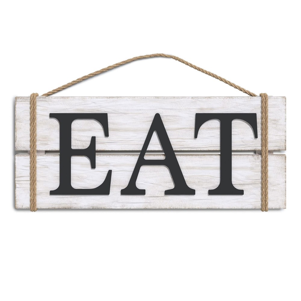 Rustic Wooden Eat Sign for Farmhouse Kitchen Wall Decor