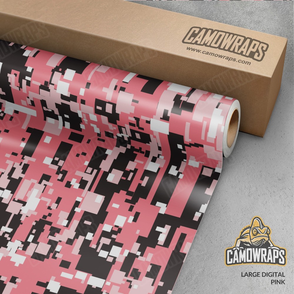 Large Pink Camo Vinyl Wrap - Durable Cast Decal Film for Cars & More  