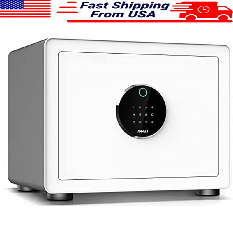 Biometric Fingerprint Safe with Digital Keypad Auto-Open Steel Security Box for Home or Office-image