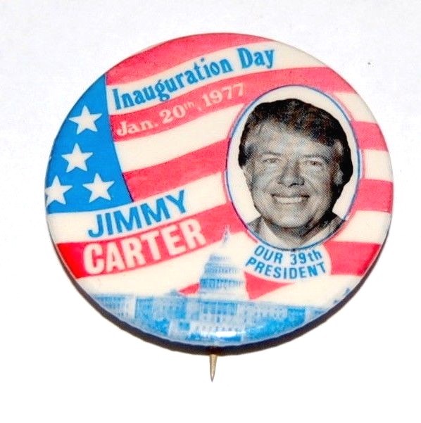 1977 JIMMY CARTER INAUGURATION campaign pin pinback button political president