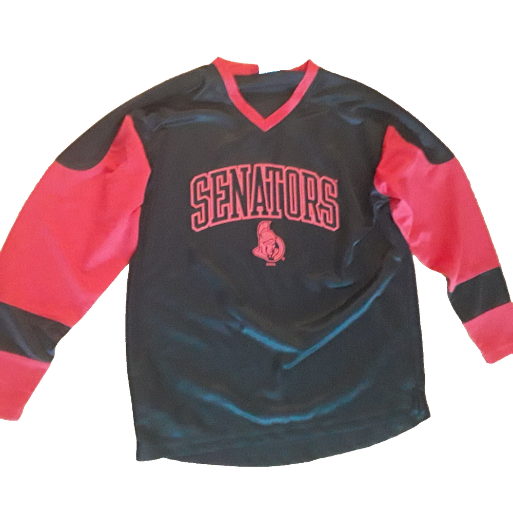 Ottawa Senators NHL Black Red Hockey Jersey Size Large rn#104648