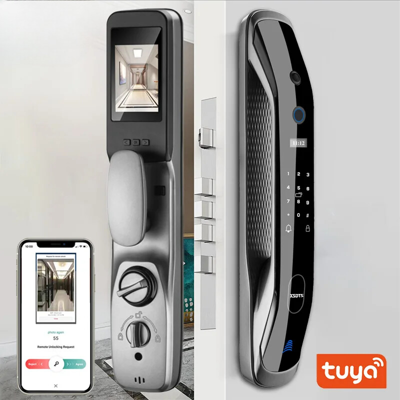 Biometric Smart Door Lock with Fingerprint Keypad and Electronic Key Security-image