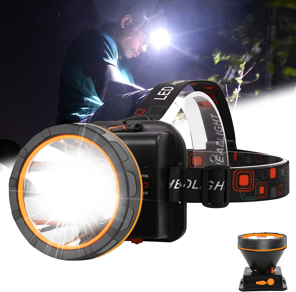 Super Bright 100K Lumen Rechargeable Headlamp with 2 Light Modes  