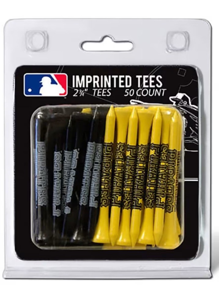 Team Golf MLB Pittsburgh Pirates Black Yellow Golf Tees 50 Pack 2 3/4 inch NEW