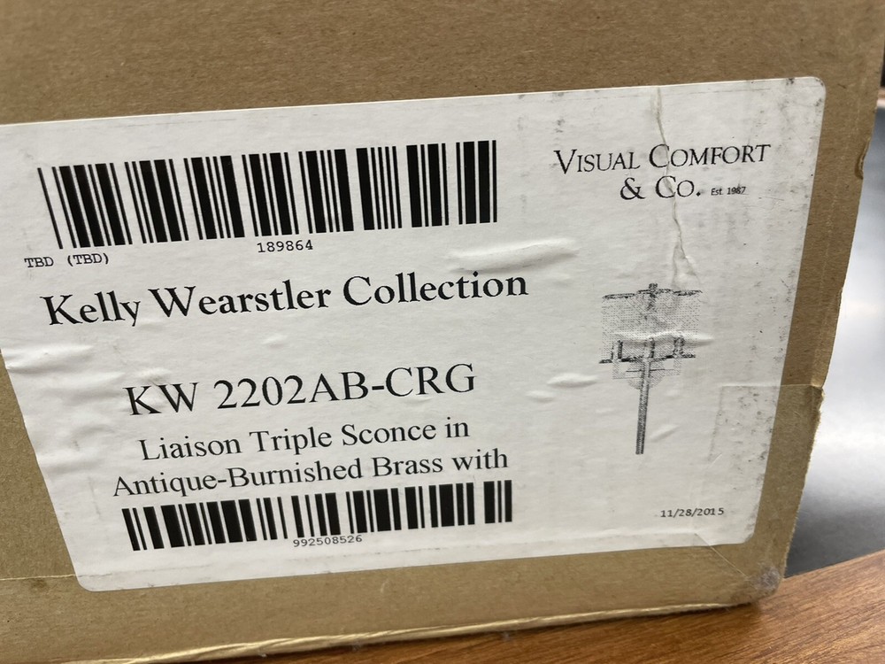 Visual Comfort Kelly Wearstler LIAISON Triple Wall Sconce Burnished Brass-image