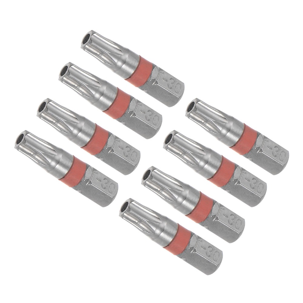 8pcs T30 Torx Screwdriver Bits 25mm 1/4 Hex Shank S2 Steel