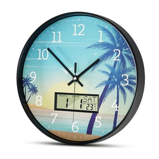 12 Inch Silent Non-Ticking Wall Clock with Battery Operation
