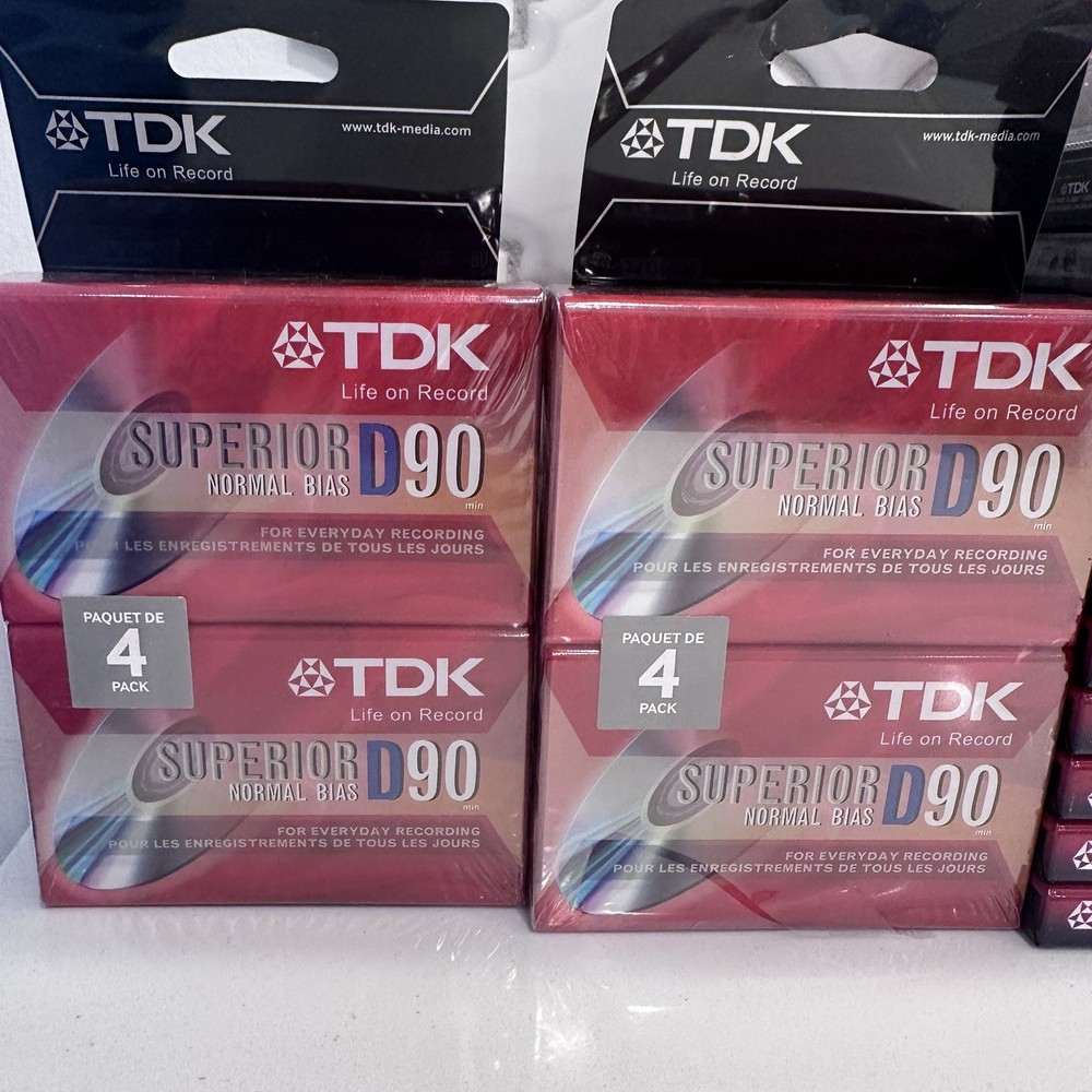 LOT of 38 NEW Blank Cassette Tapes TDK, Sony, Maxell, 60 & 90min Audio SEALED