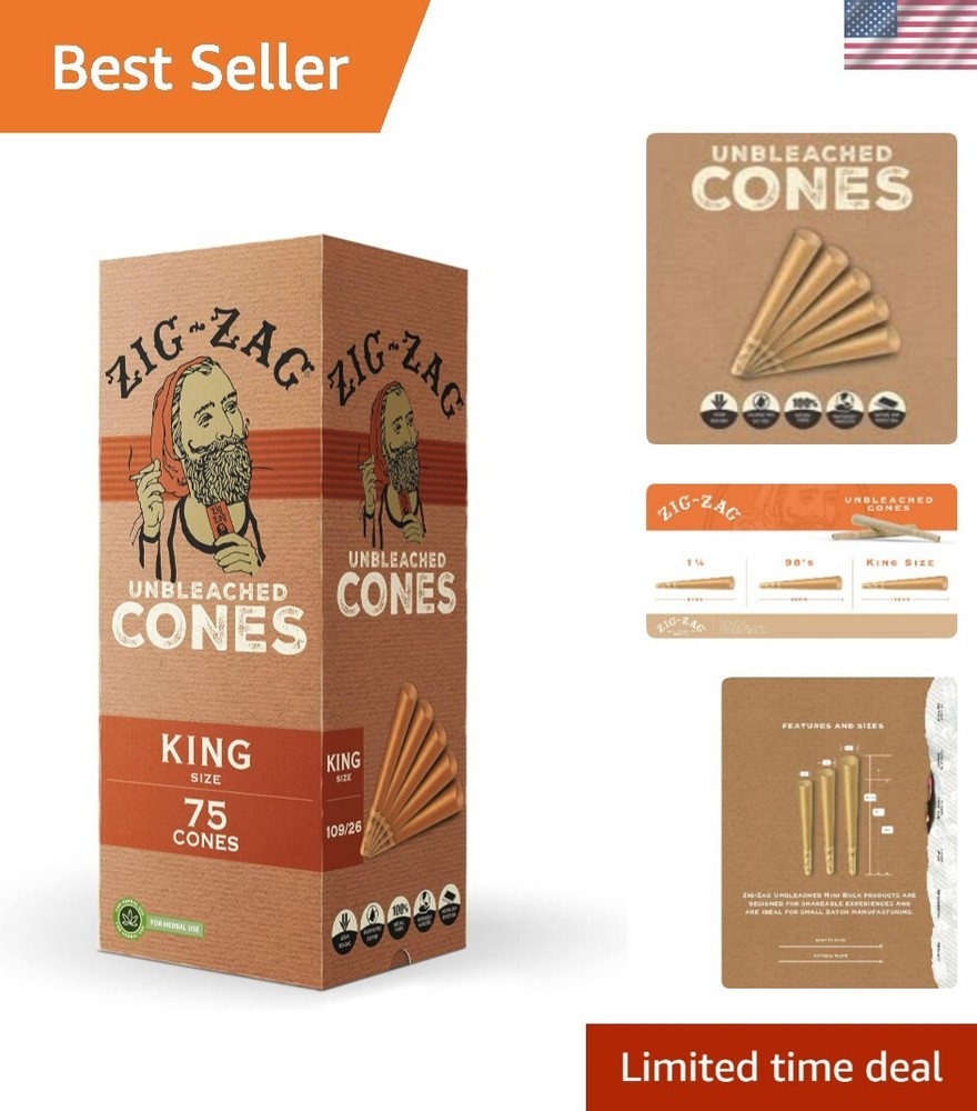 Pre Rolled Cones - 75 Pack - Natural Unbleached Rolling Papers - Easy to Use ...