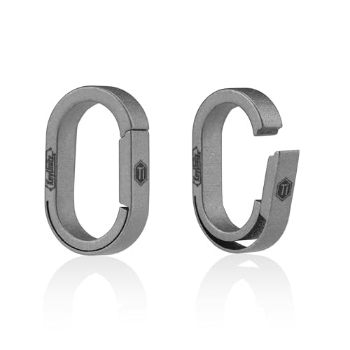 Titanium Mini Split Key Ring Organizer with Quick Release Carabiner Clip Ka30sw