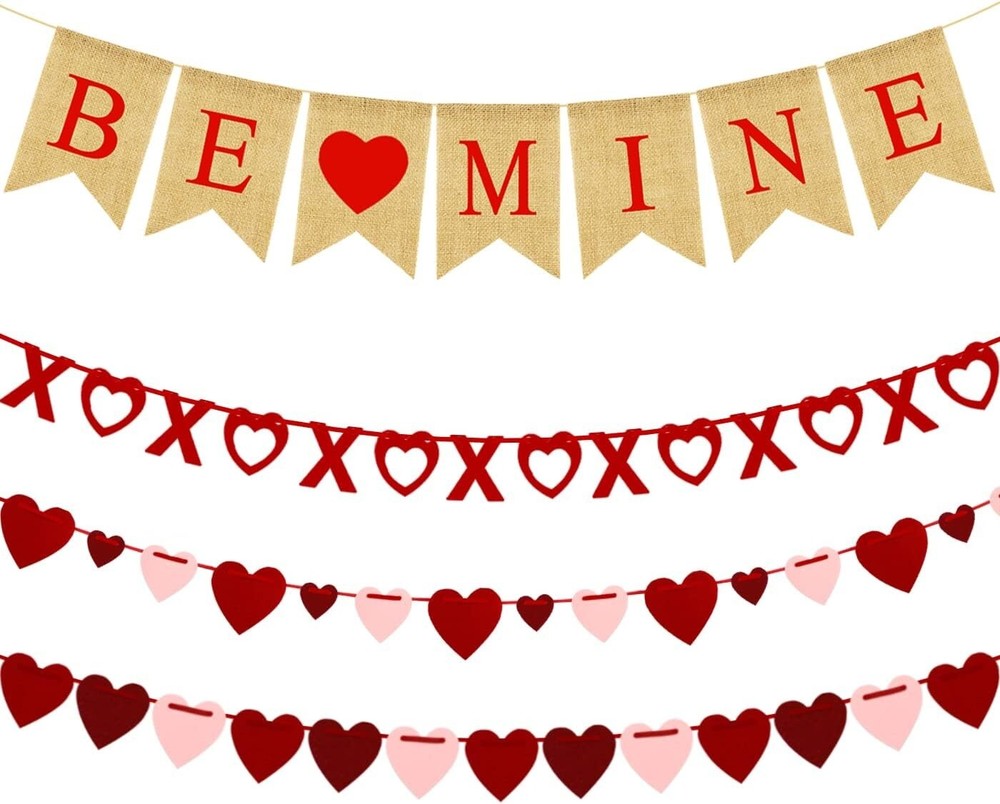 4Pcs Valentine's Day Decorations Set - No DIY Love Be Mine Decor  