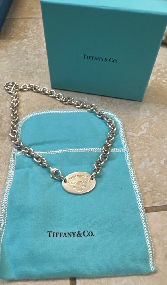 Tiffany & Co. Tiffany  return to me 16 in Necklace with Pendant 925 Sterling Sil